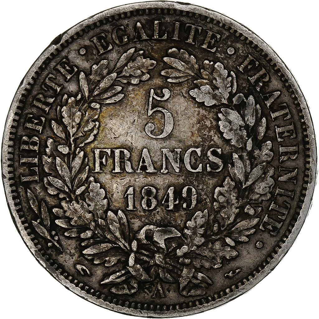 France, 5 Francs, Cérès, 1849, Paris, Silver, EF(40-45), Gadoury:719, Le