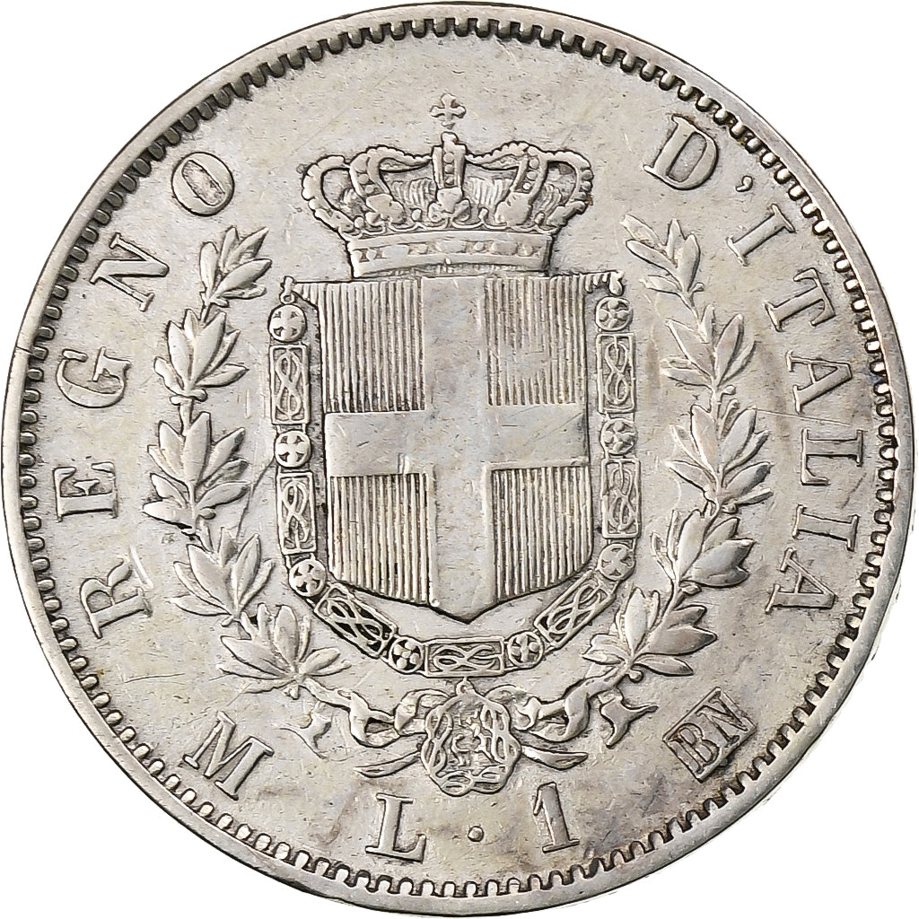 Italy, Vittorio Emanuele II, Lira, 1863, Milan, Silver, VF(20-25), KM:5a.1