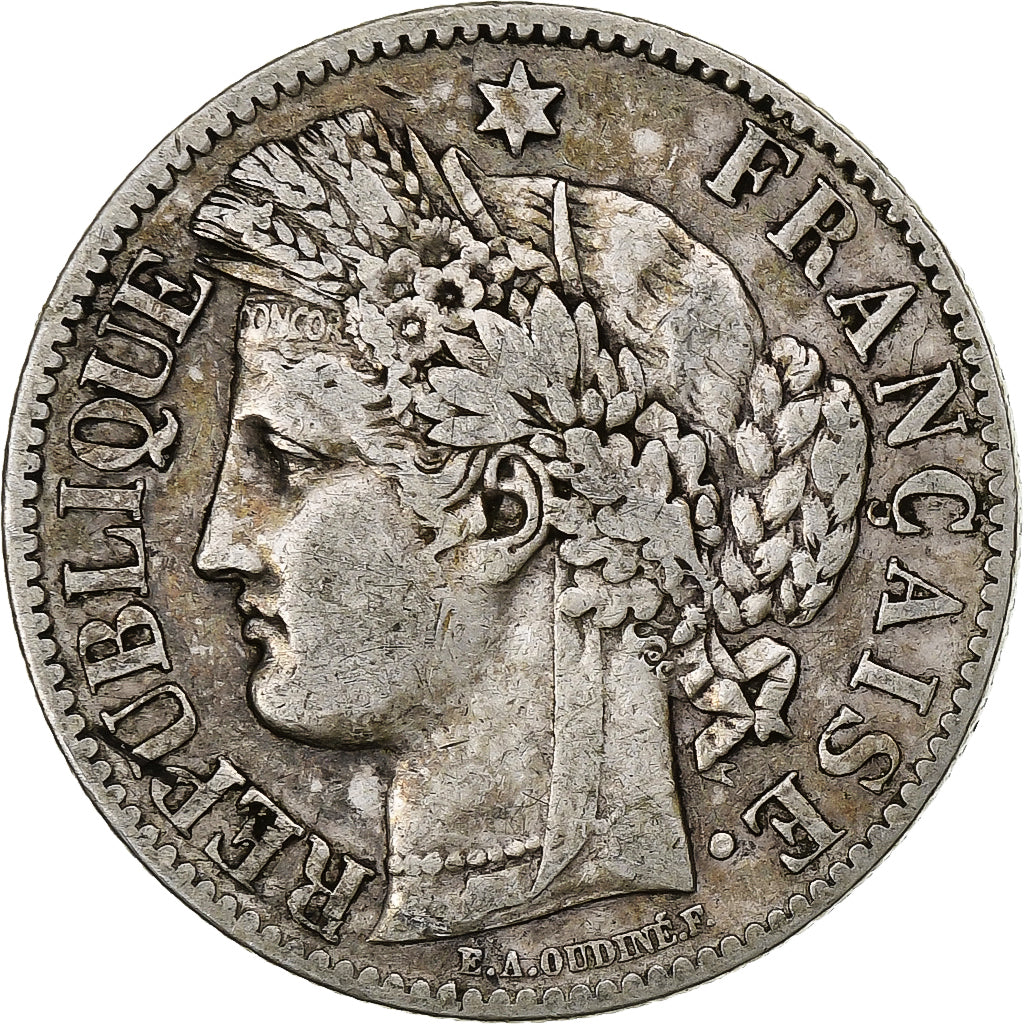 France, 2 Francs, Cérès, 1887, Paris, Silver, EF(40-45), Gadoury:530a, Le