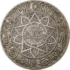 Morocco, Mohammed V, 20 Francs, 1347, Paris, Silver, AU(55-58), KM:39
