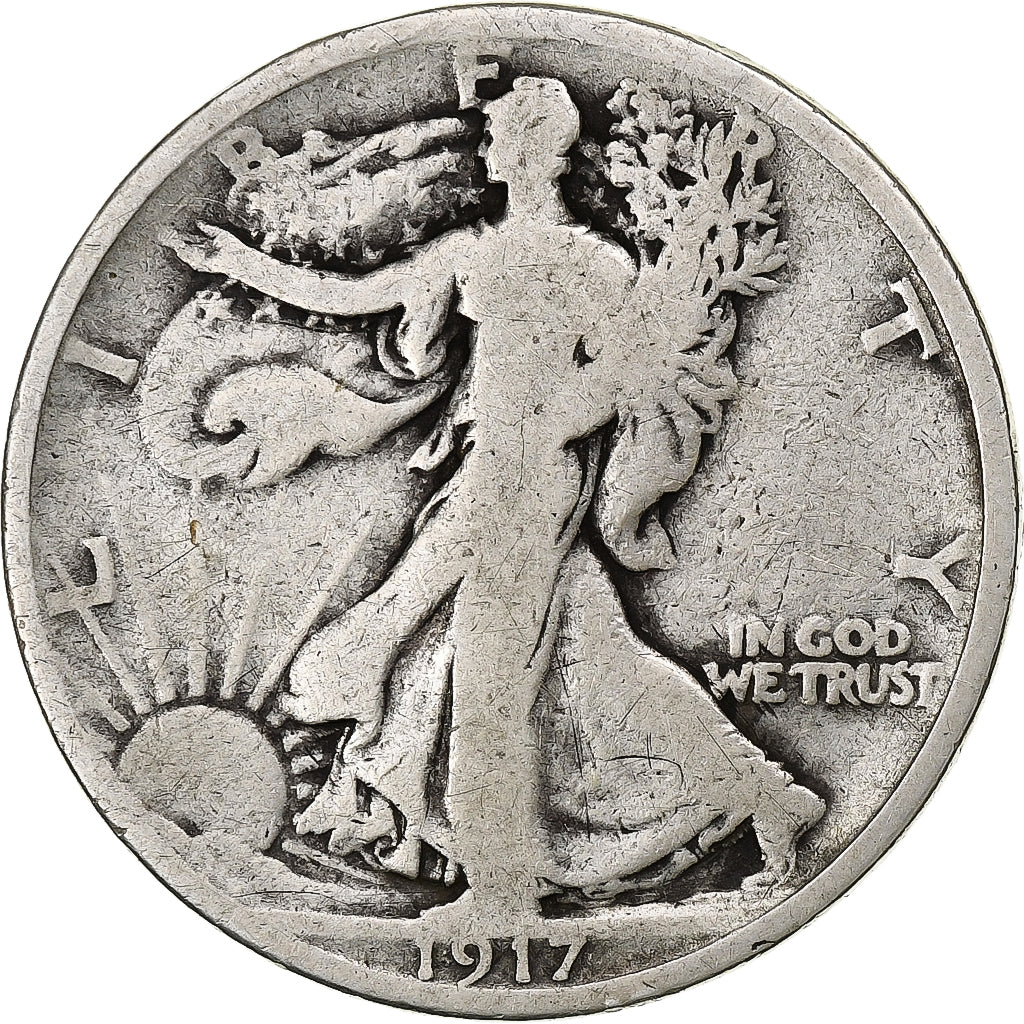 United States, Half Dollar, Walking Liberty Half Dollar, 1917, San Francisco