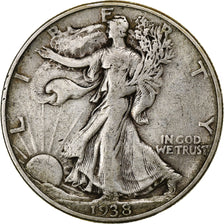 United States, Half Dollar, Walking Liberty Half Dollar, 1938, U.S. Mint