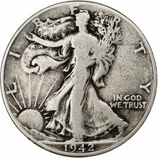 United States, Walking Liberty Half Dollar, 1942, U.S. Mint, Silver, VF(20-25)