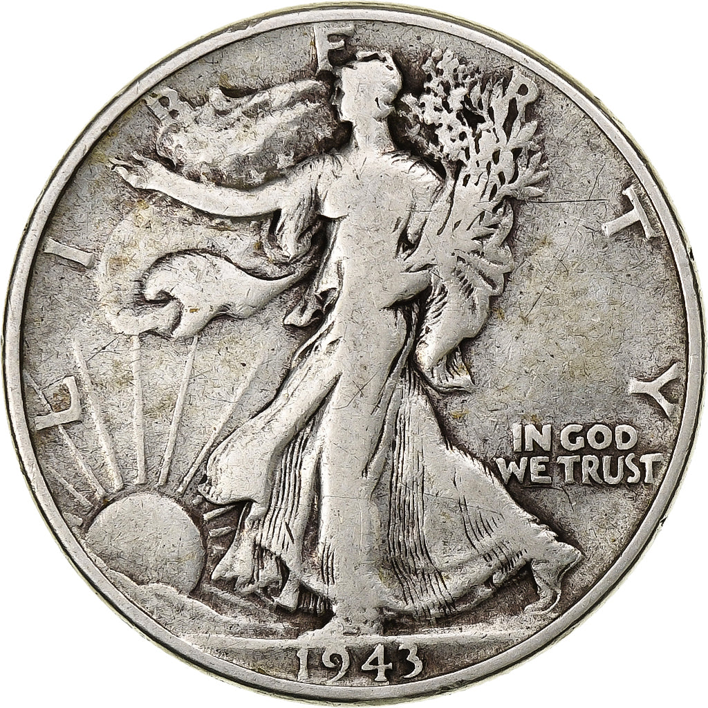 United States, Half Dollar, Walking Liberty Half Dollar, 1943, U.S. Mint