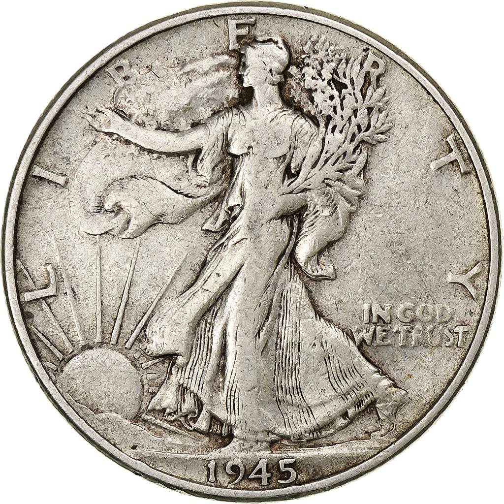 United States, Half Dollar, Walking Liberty Half Dollar, 1945, U.S. Mint