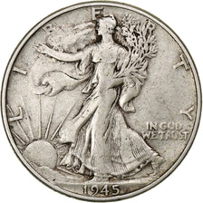 United States, Half Dollar, Walking Liberty Half Dollar, 1945, U.S. Mint