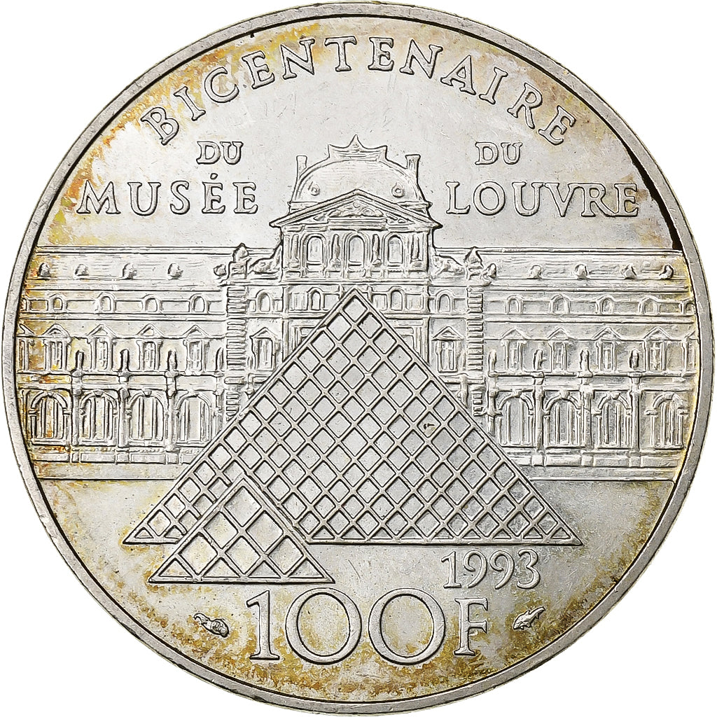 France, 100 Francs, Liberté guidant le peuple, 1993, Silver, AU(55-58)