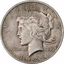 United States, Dollar, Peace Dollar, 1924, U.S. Mint, Silver, EF(40-45), KM:150