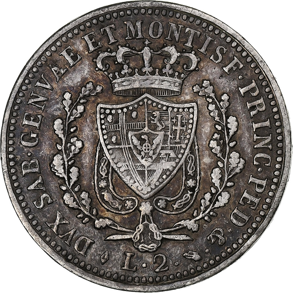 ITALIAN STATES, SARDINIA, Carlo Felice, 2 Lire, 1825, Torino, Silver, AU(50-53)