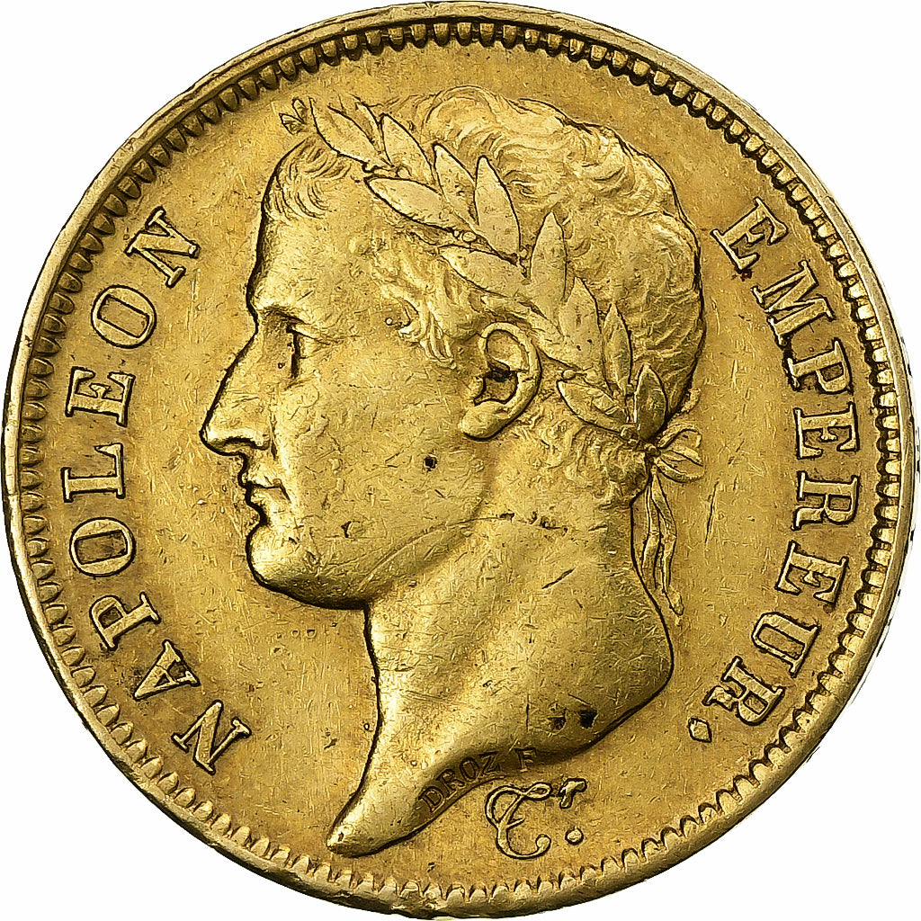França, Napoleon I, 40 Francs, 1811, Paris, Dourado, AU(50-53), Gadoury:1084