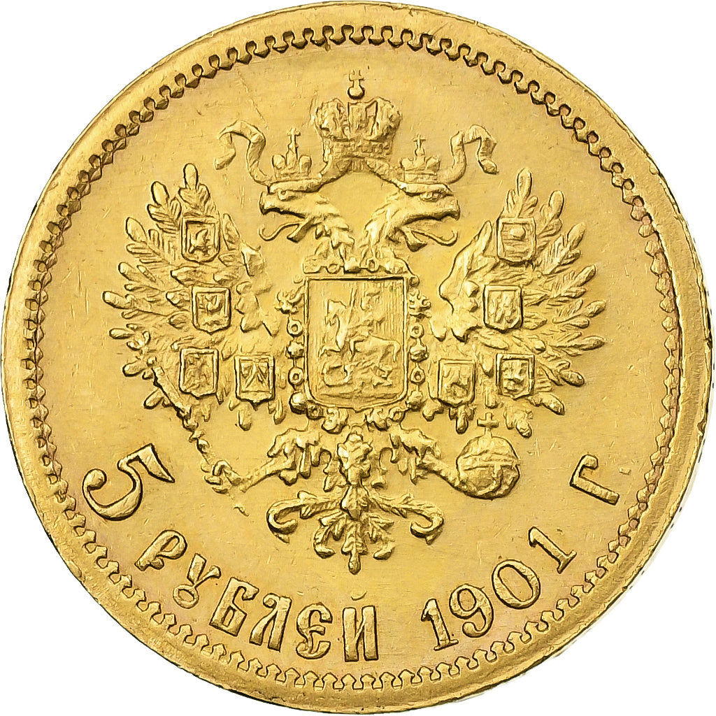 Russie, Nicholas II, 5 Roubles, 1901, Saint-Pétersbourg, Or, SPL, KM:62