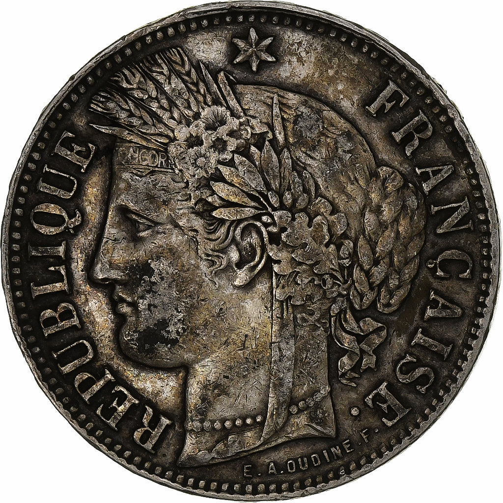 Francia, 5 Francs, Cérès, 1870, Bordeaux, Argento, BB, Gadoury:742, Le