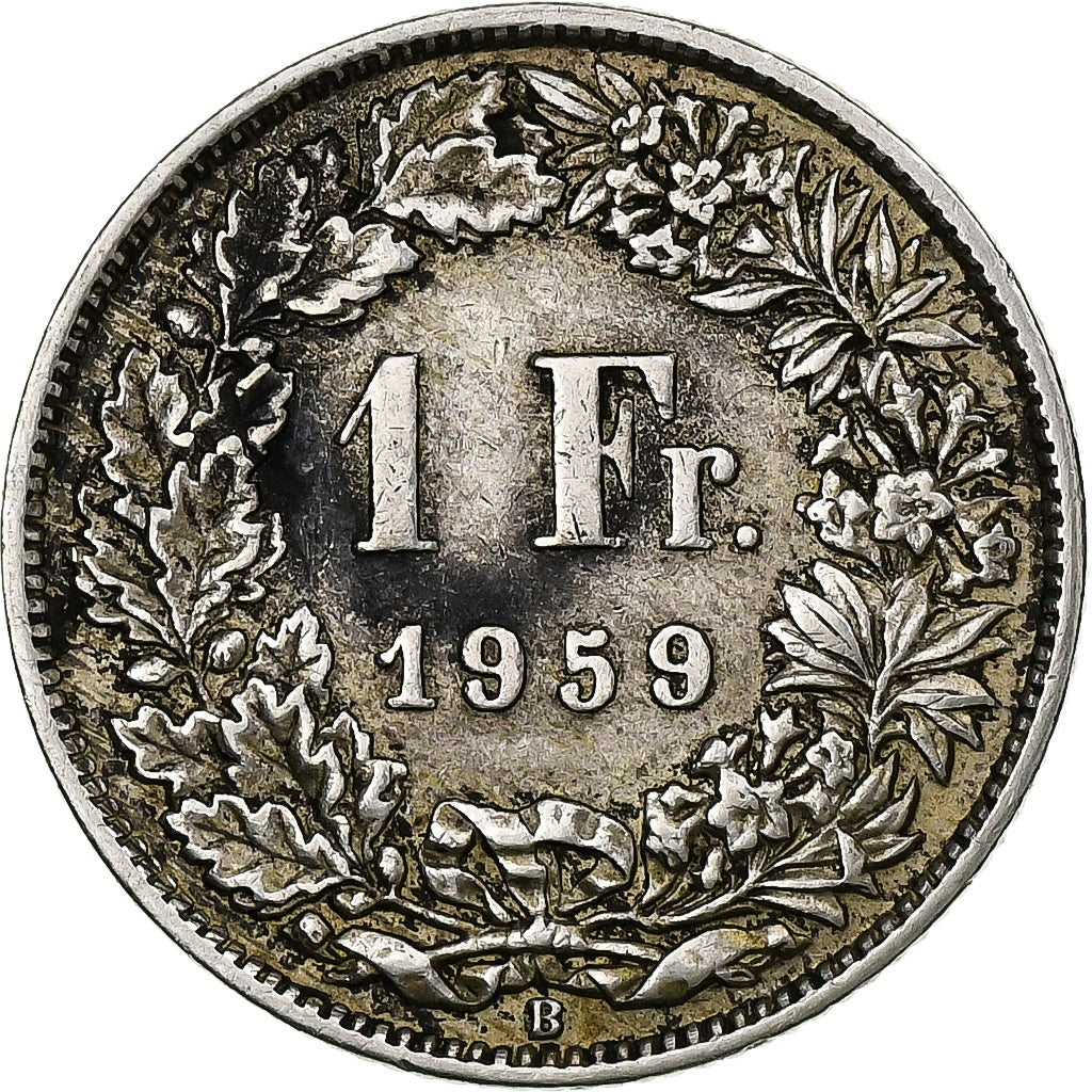 Suiza, Franc, 1959, Bern, Plata, MBC+, KM:24