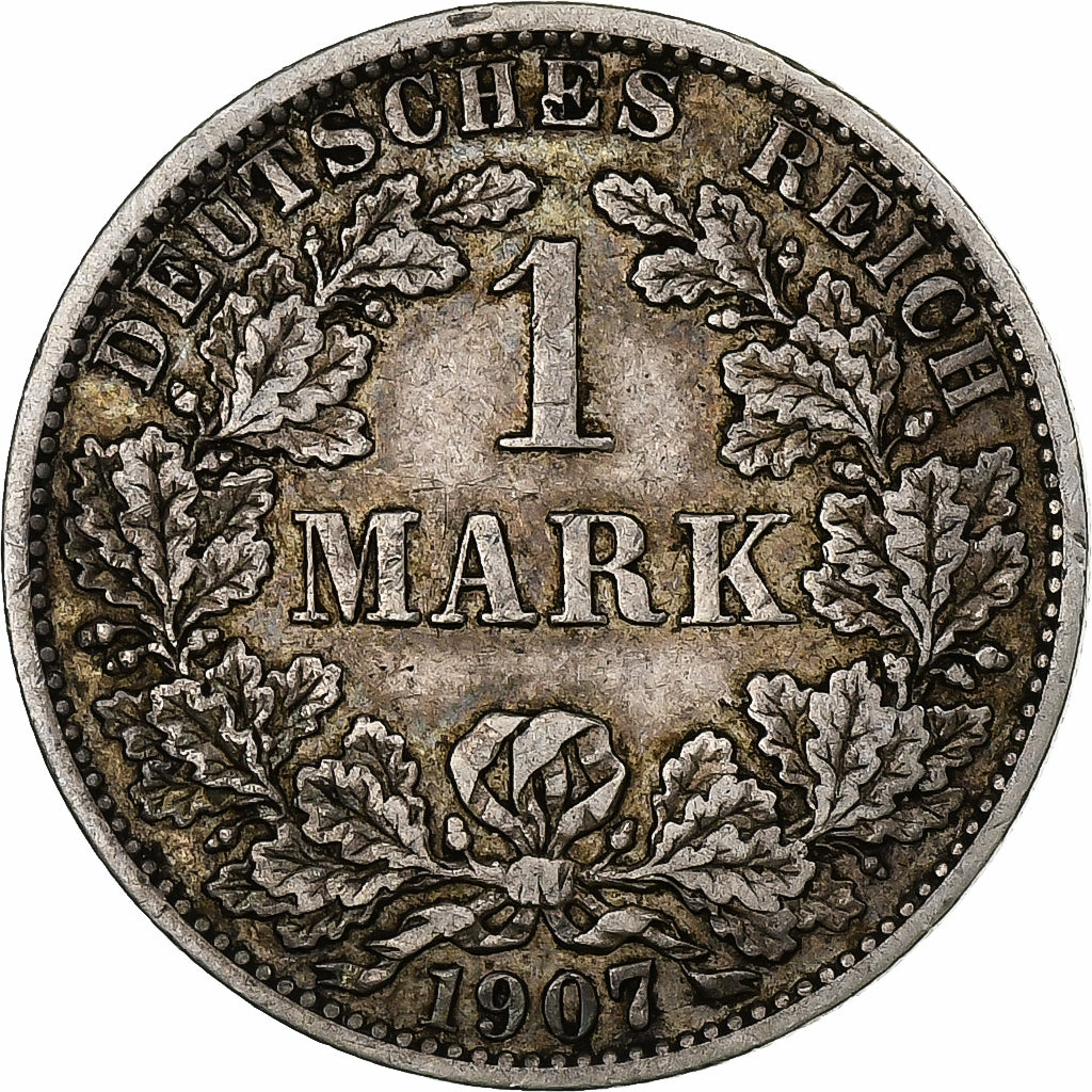GERMANY - EMPIRE, Wilhelm II, Mark, 1907, Berlin, Silver, EF(40-45), KM:14