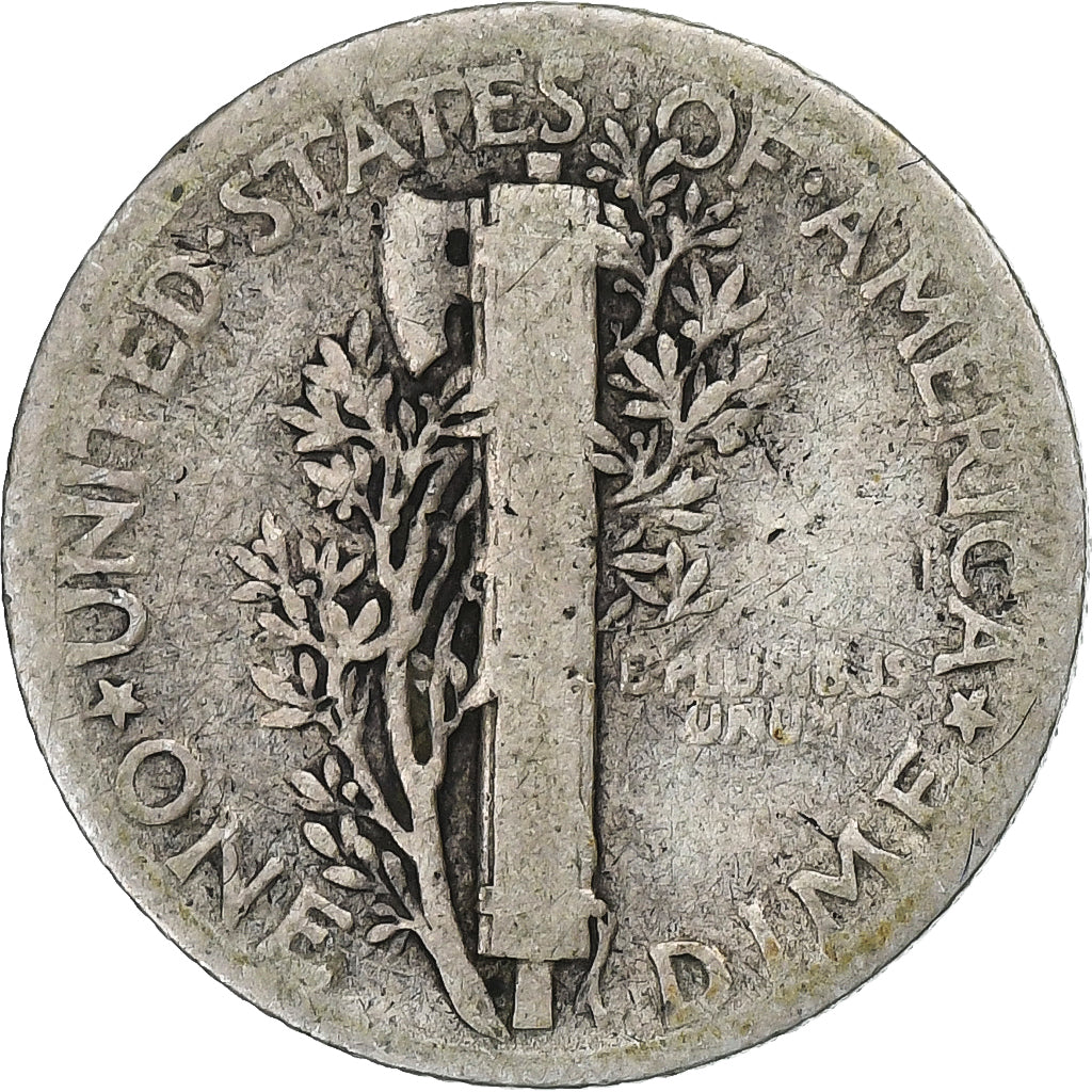 Stati Uniti, Dime, Mercury Dime, 1935, U.S. Mint, Argento, MB, KM:140