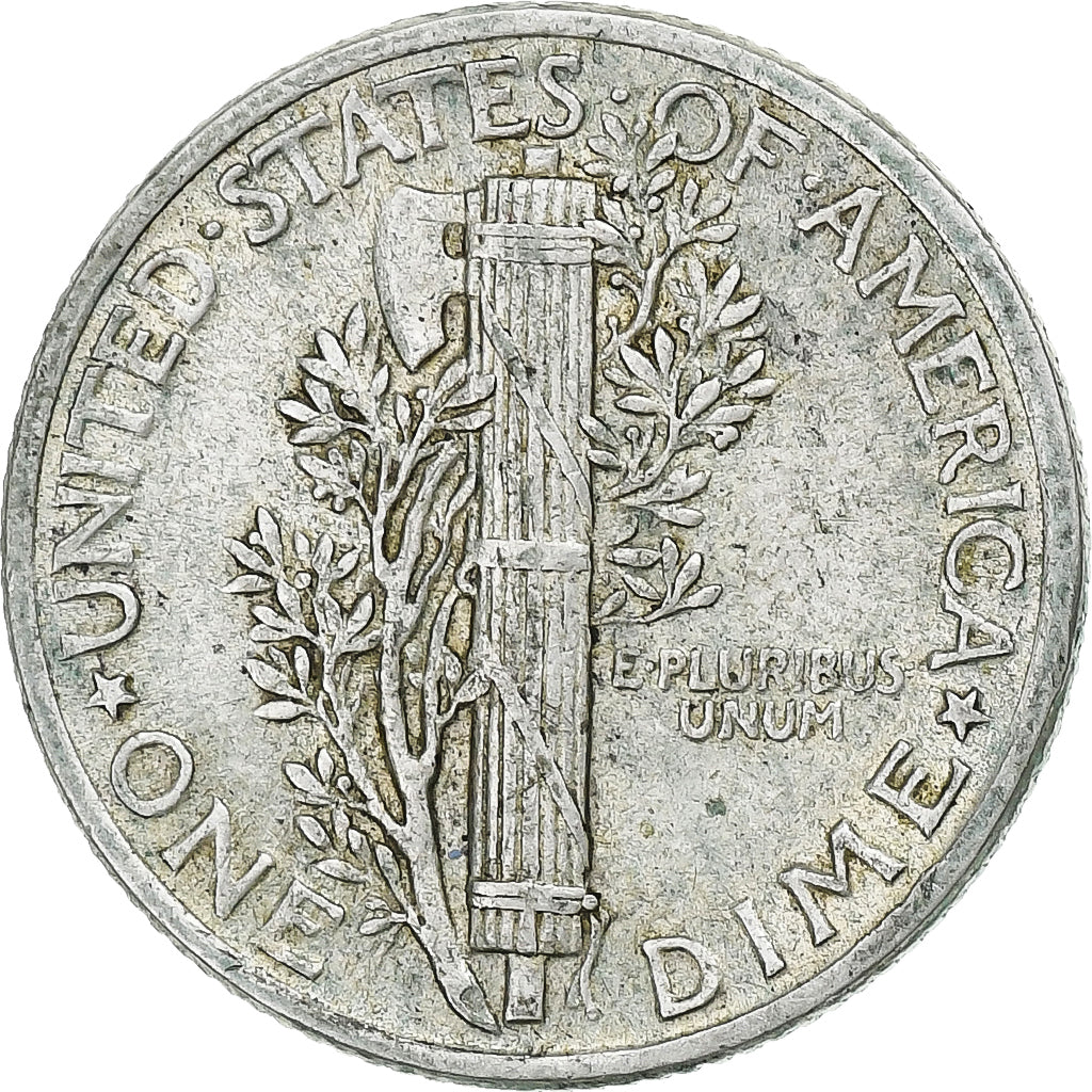 Stati Uniti, Dime, Mercury Dime, 1941, U.S. Mint, Argento, BB+, KM:140