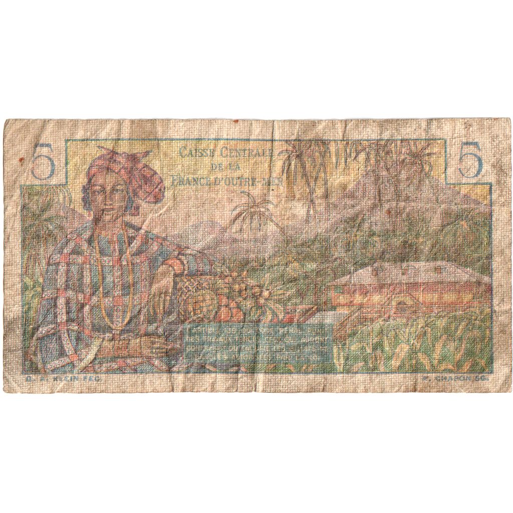 Africa equatoriale francese, 5 Francs, Bougainville, B+