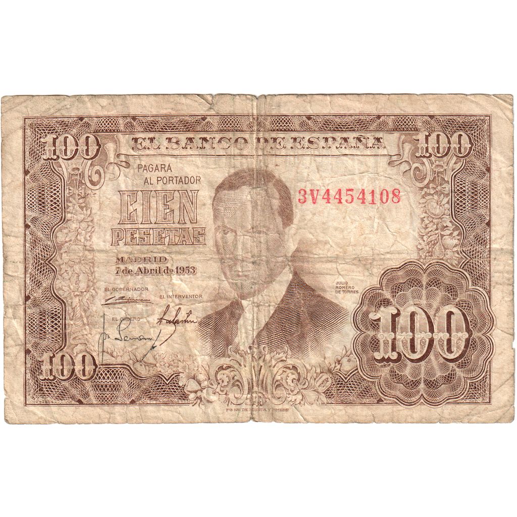 Espagne, 100 Pesetas, 1953-04-07, B