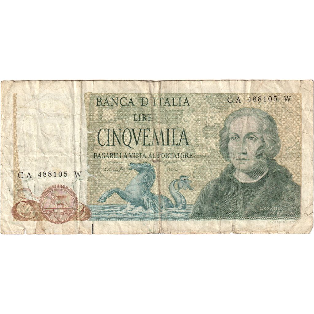 Itália, 5000 Lire, 1977-11-10, VF(20-25)