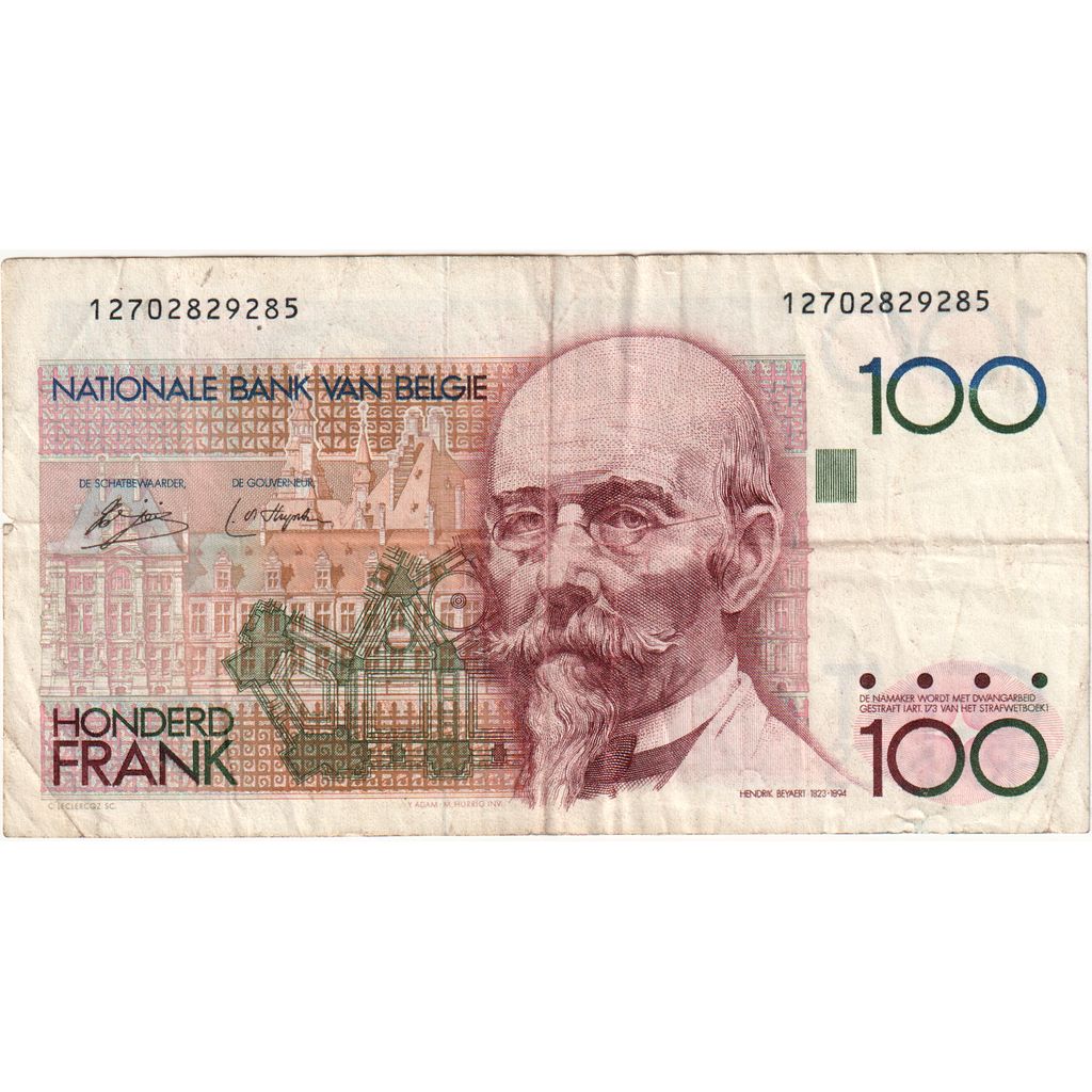 Belgia, 100 Francs, VF(20-25)