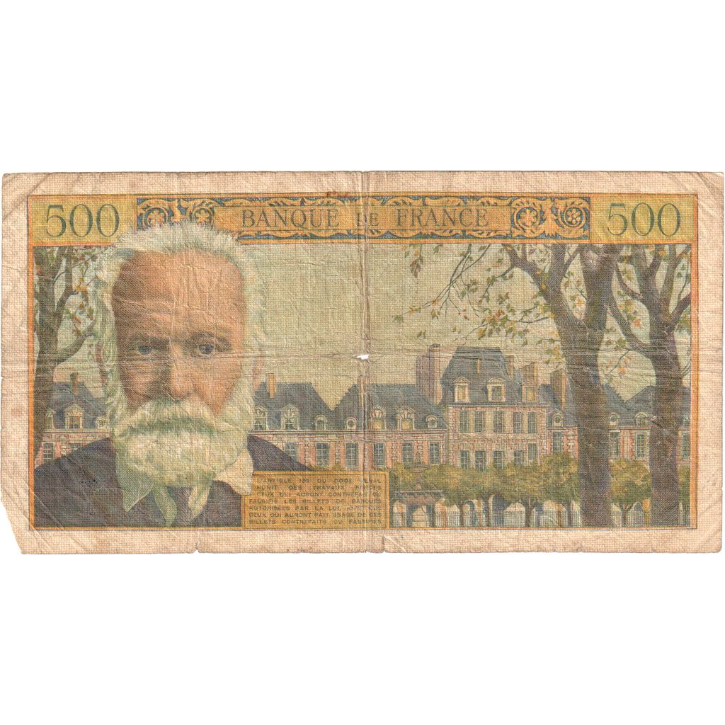 France, 500 Francs, Victor Hugo, 1954-09-02, P.40, F(12-15)