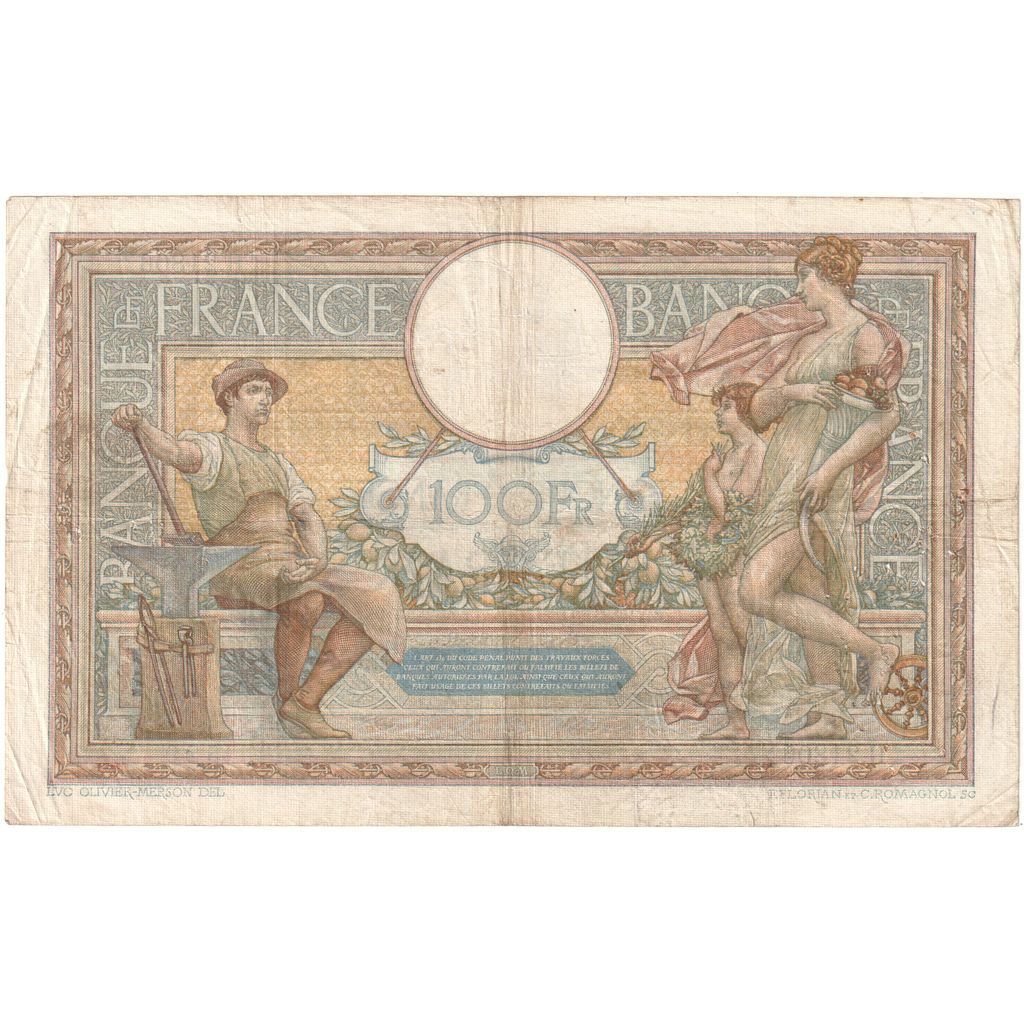 Francja, 100 Francs, Luc Olivier Merson, 1928-06-19, H.21806, VG(8-10)