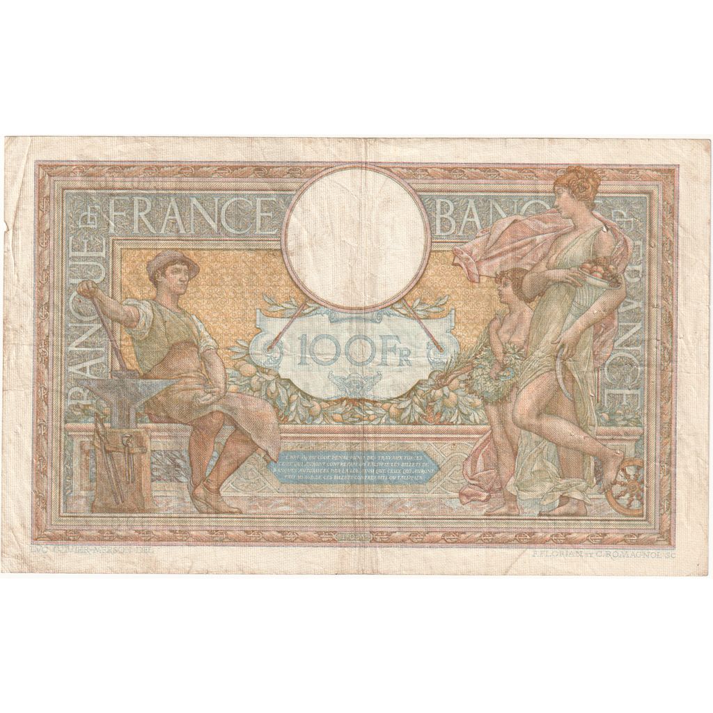 Francja, 100 Francs, Luc Olivier Merson, 1938-07-07, T.60110, VF(20-25)
