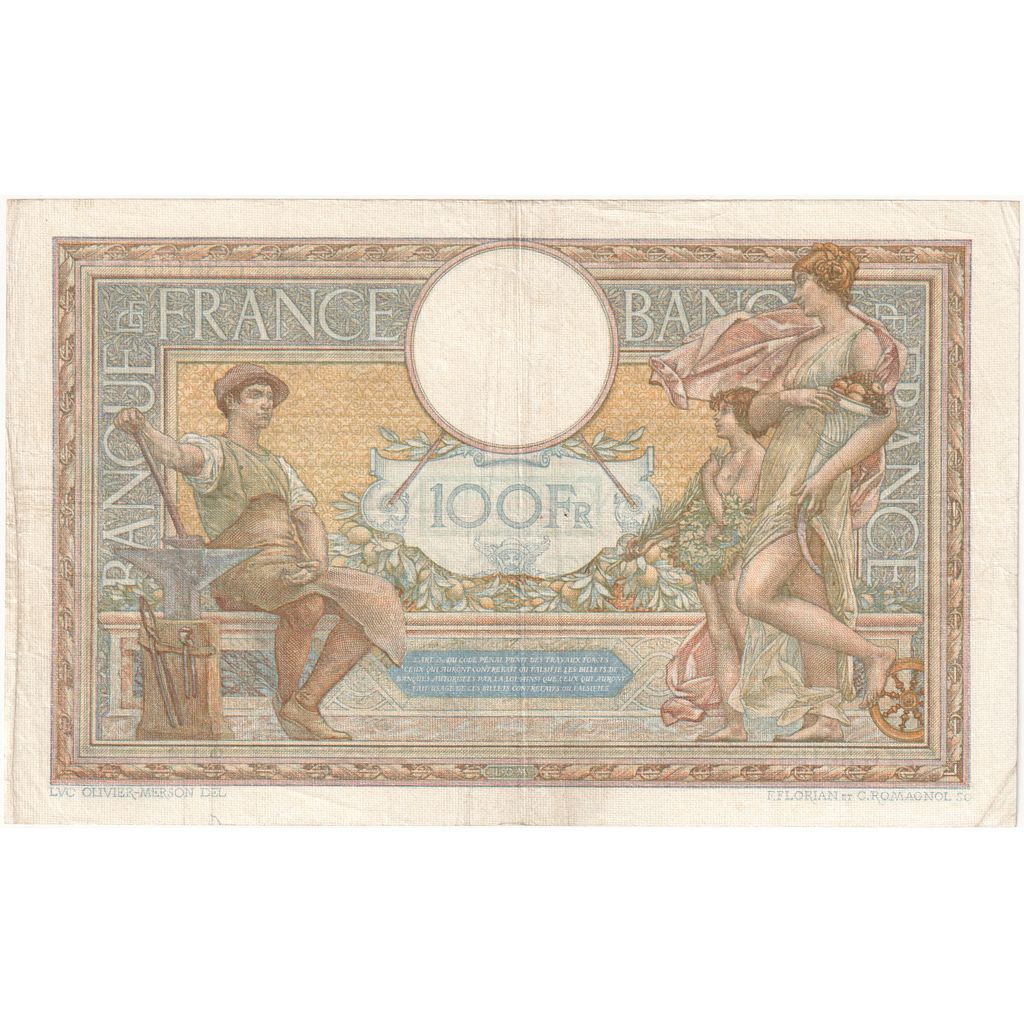 France, 100 Francs, Luc Olivier Merson, 1932-07-28, G.36135, VF(30-35)