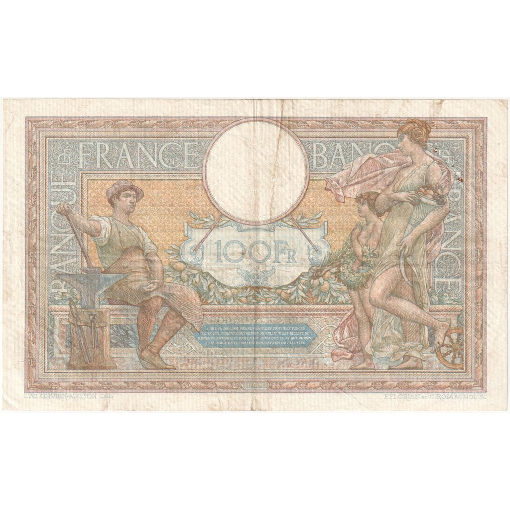 Francia, 100 Francs, Luc Olivier Merson, 1939-05-19, M.66647, BC+