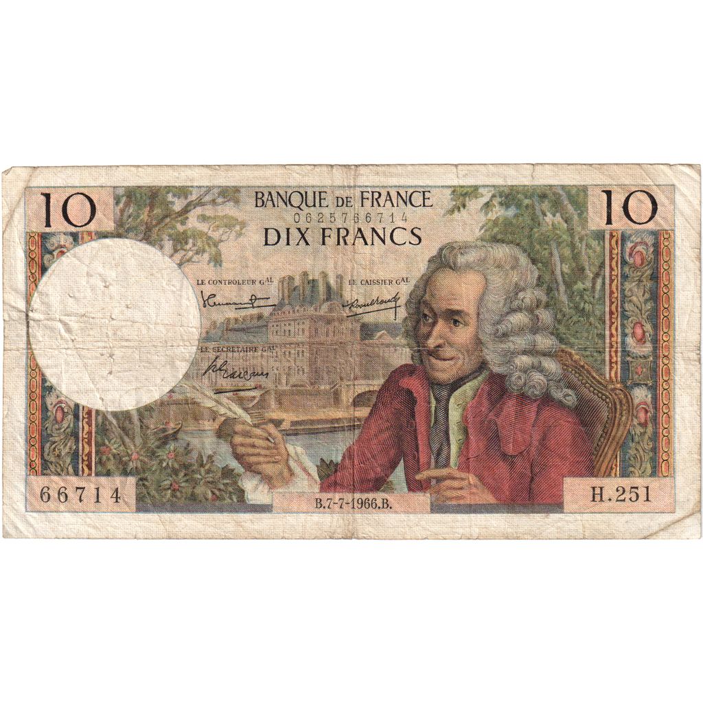 Frankrijk, 10 Francs, Voltaire, 1966-07-07, H.251, B
