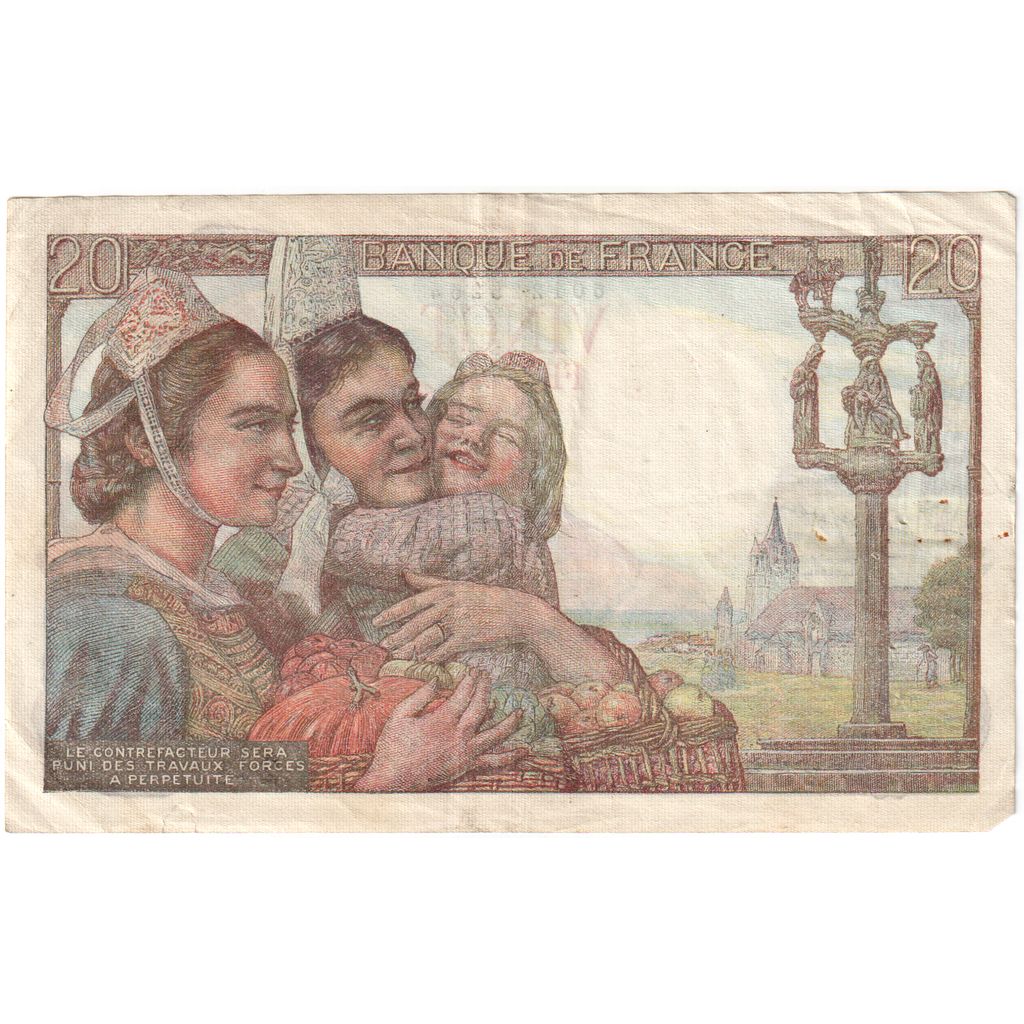 France, 20 Francs, Pêcheur, 1950-02-09, N.241, EF(40-45)