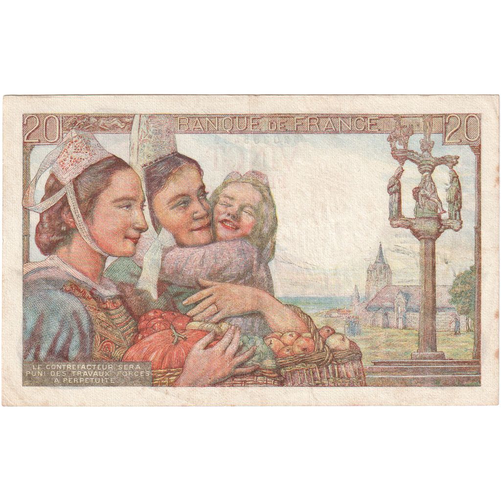 Francia, 20 Francs, Pêcheur, 1944-05-17, D.129, BC