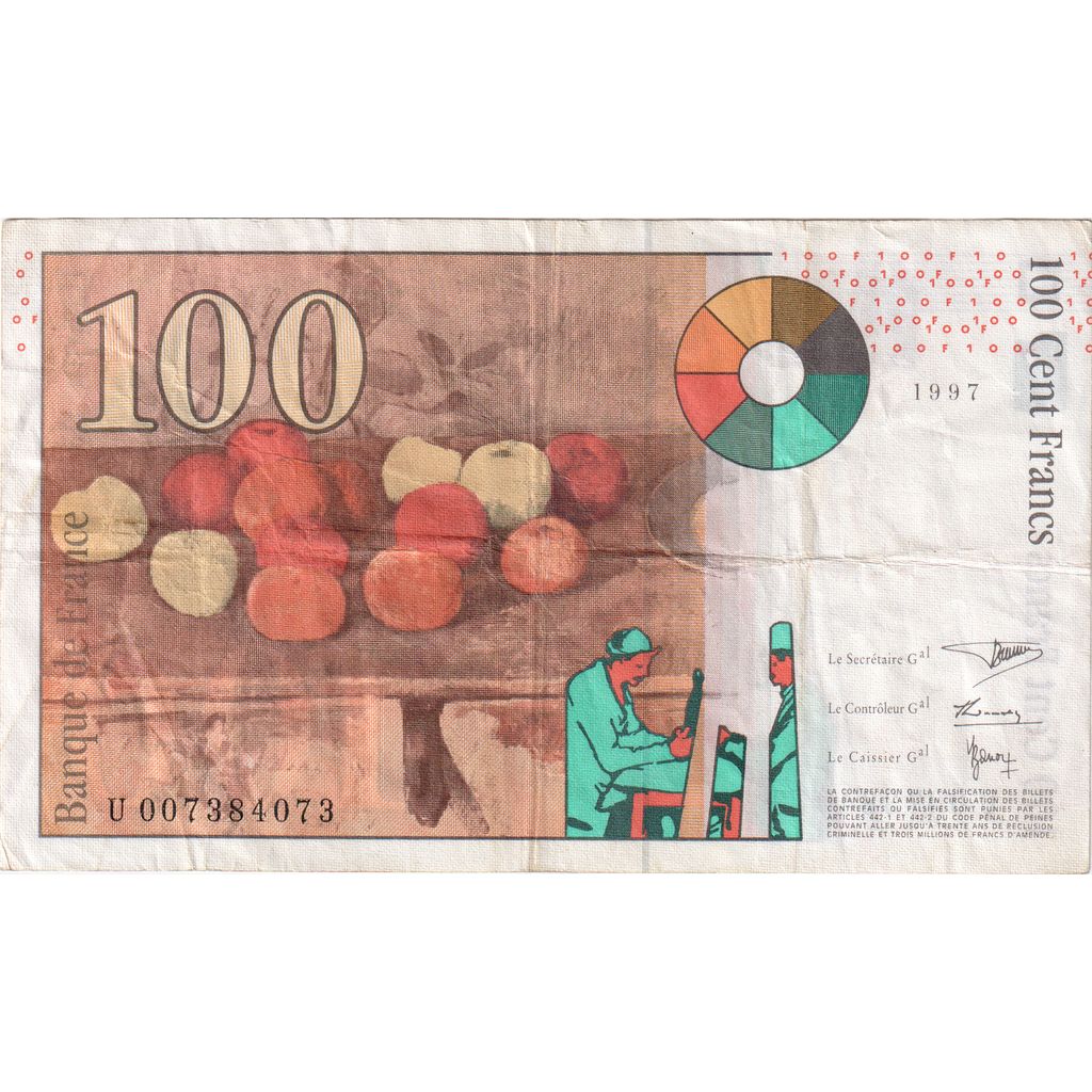 Francia, 100 Francs, Cézanne, 1998, U.007, MB+