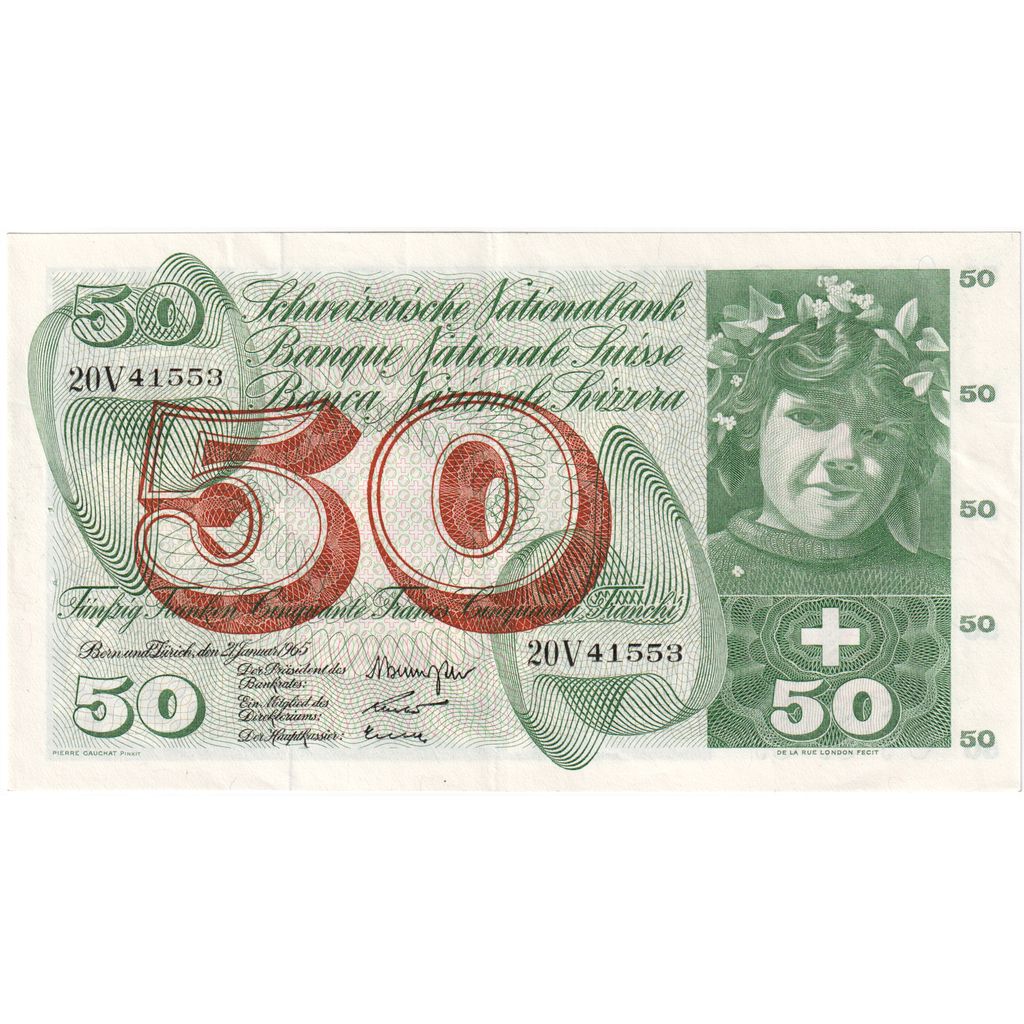 Schweiz, 50 Francs, 1965-01-21, VZ, VZ+