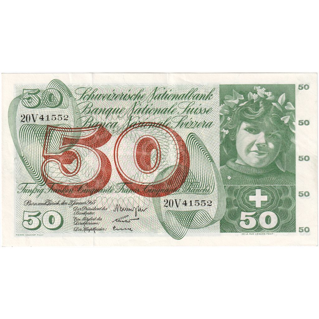 Schweiz, 50 Francs, 50 Frank, 1965-01-21, VZ