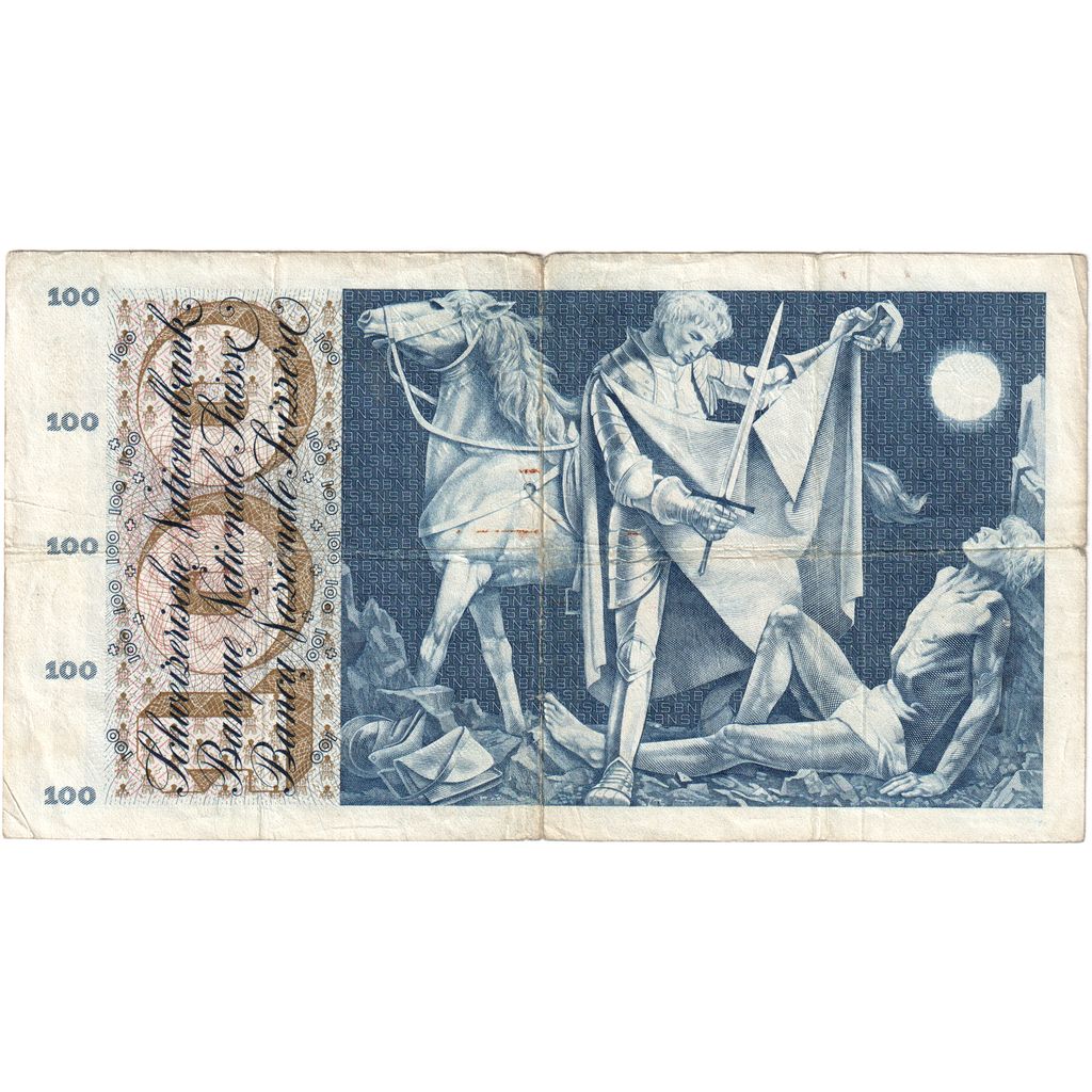 Szwajcaria, 100 Francs, 100 Frank, 1957-10-04, VF(20-25)