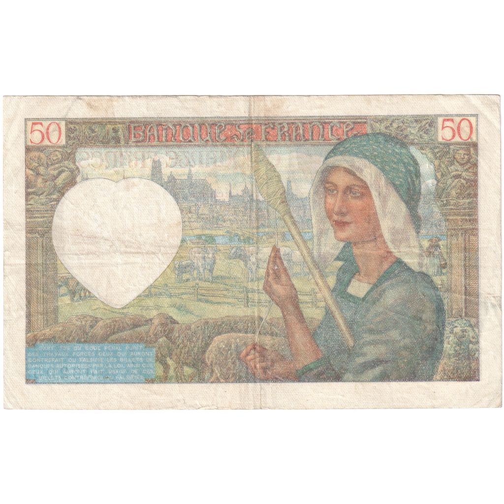 Francia, 50 Francs, Jacques Coeur, 1941-05-08, R.79, MB+