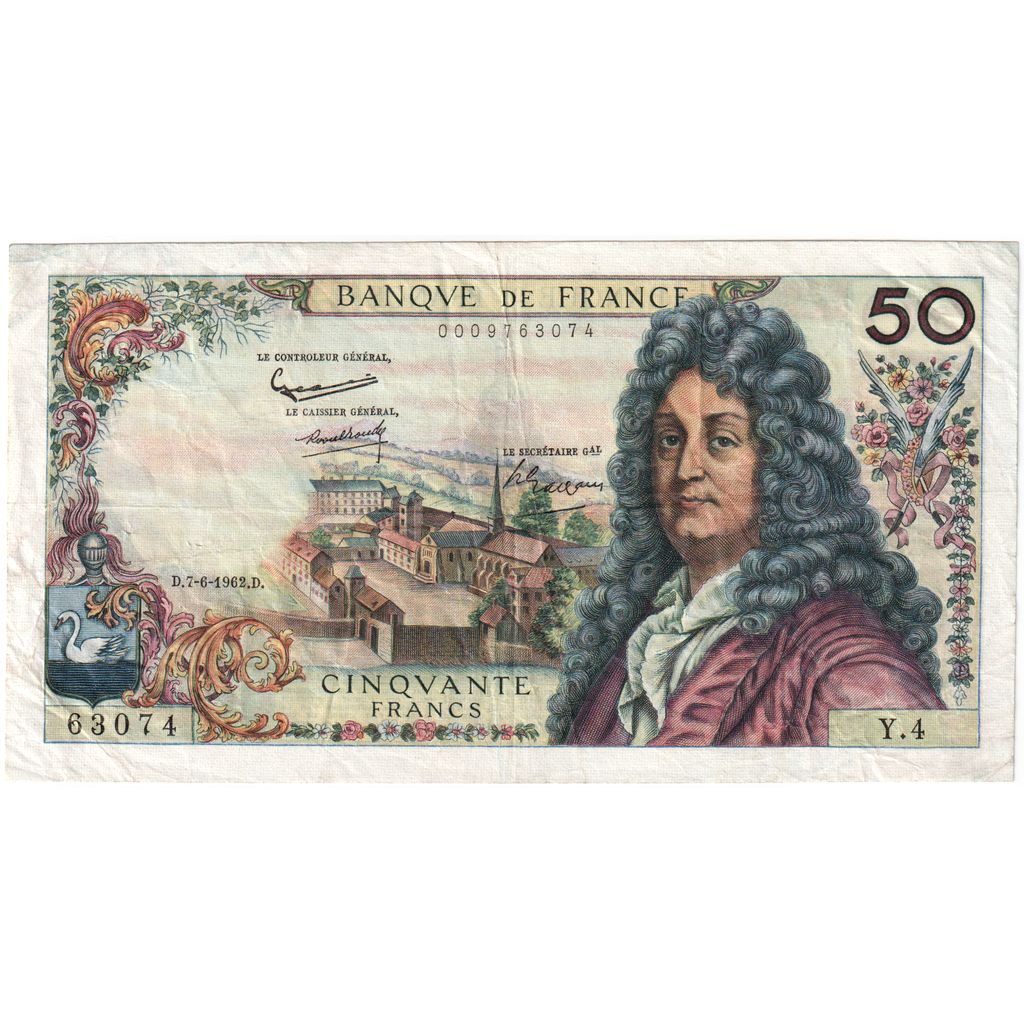 Francia, 50 Francs, Racine, 1962-06-07, Y. 4, BC