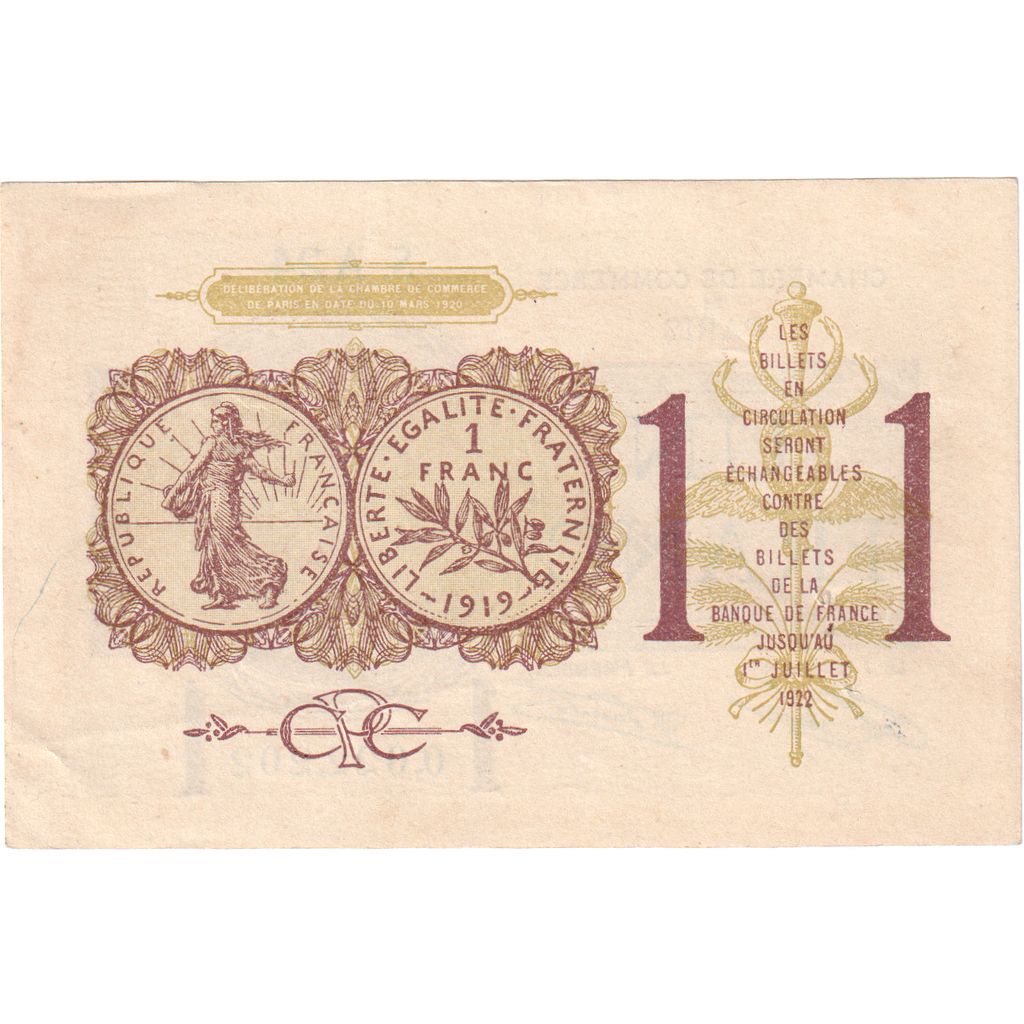 Francia, Paris, 1 Franc, N.D, A24, SPL-