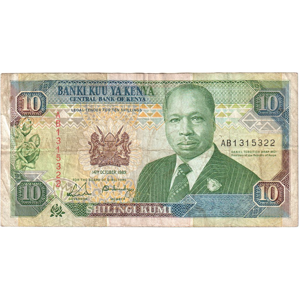 Kenia, 10 Shillings, 1989-10-14, B
