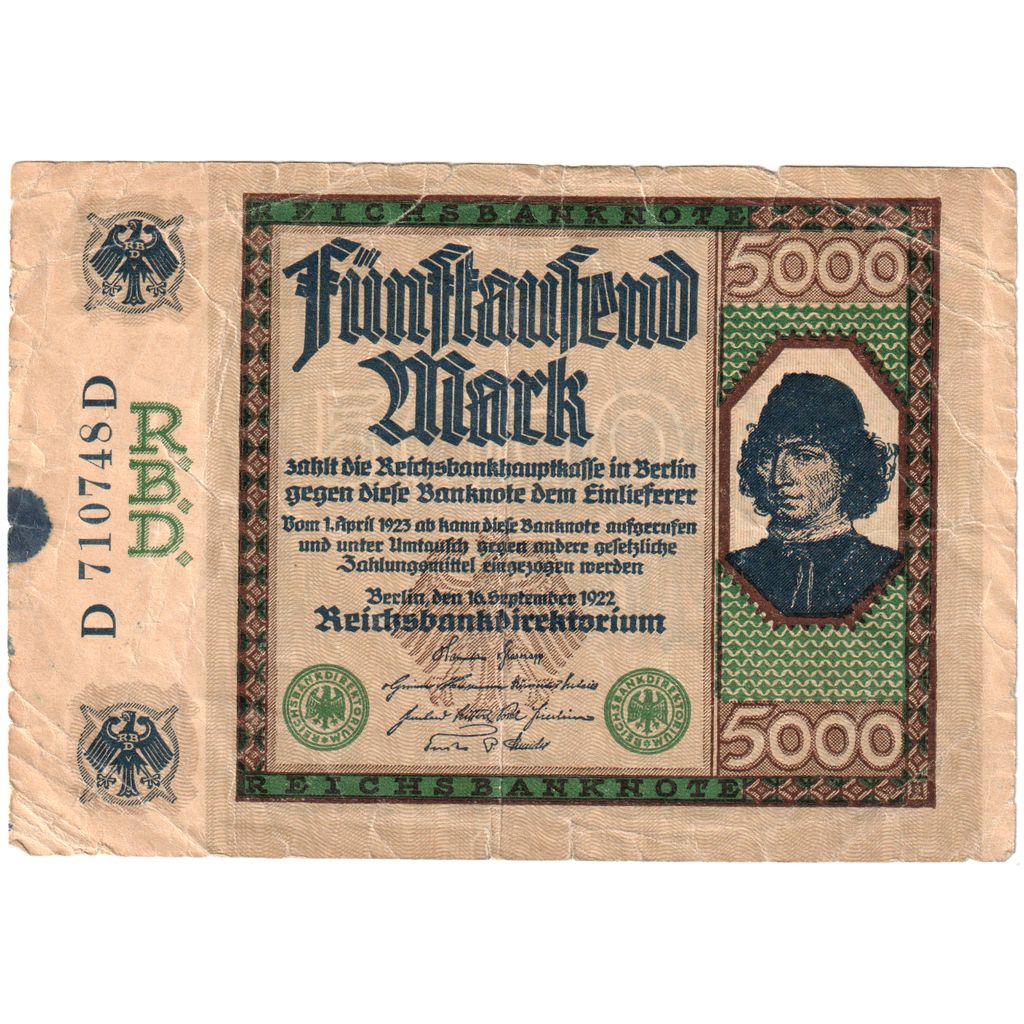 Deutschland, 5000 Mark, 1922-09-16, S