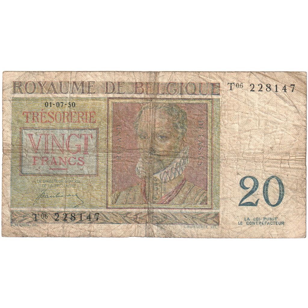 Belgien, 20 Francs, 1950-07-01, SGE