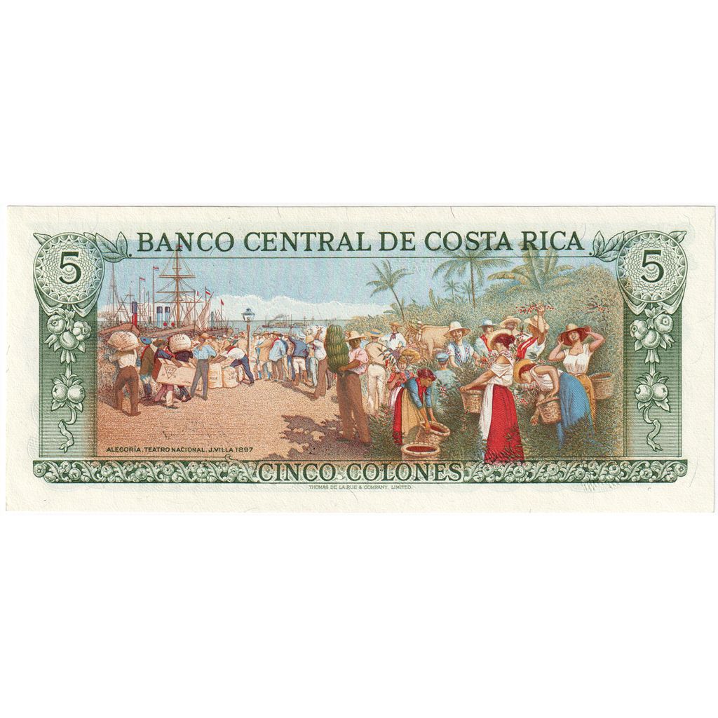 Costa Rica, 5 Colones, 1992-01-15, UNC