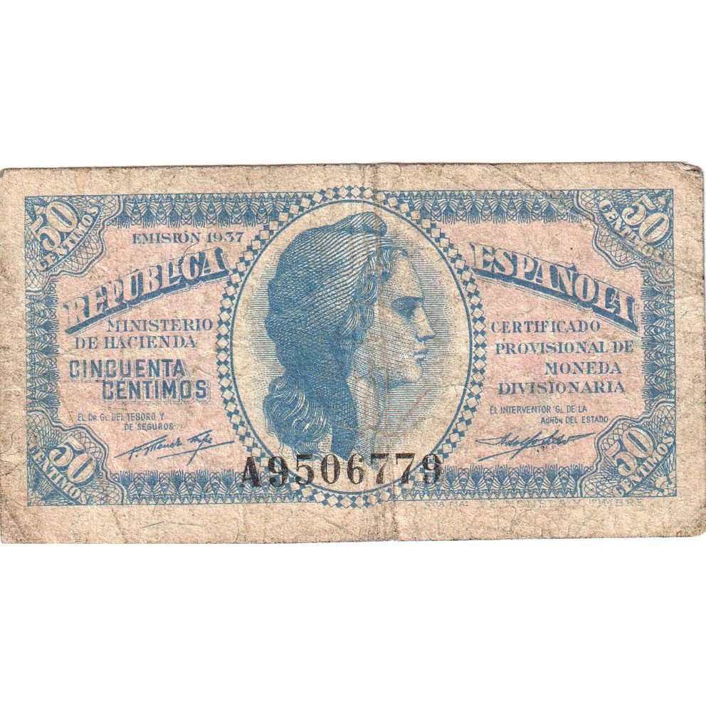 Spanien, 50 Centimos, ND (1937), A, SGE+