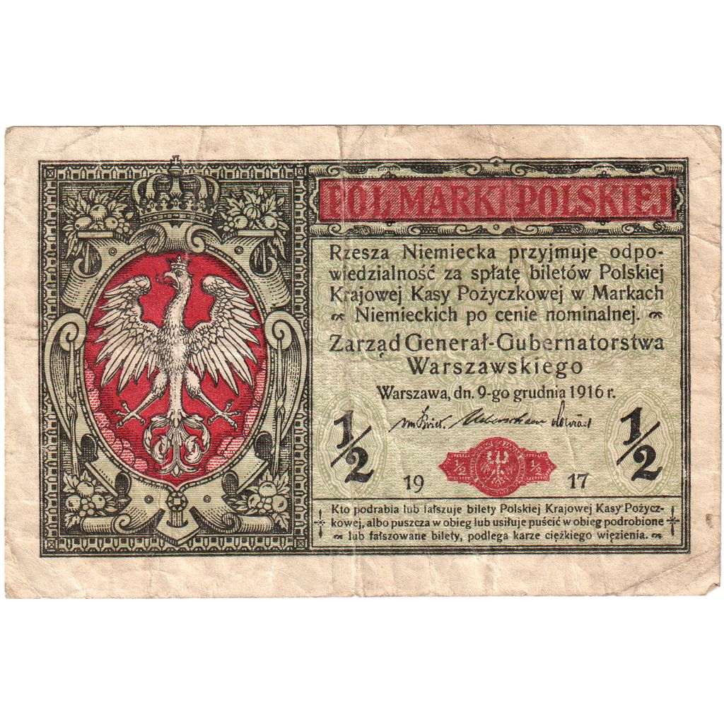 Polonia, 1/2 Mark, 1916-12-09, MB