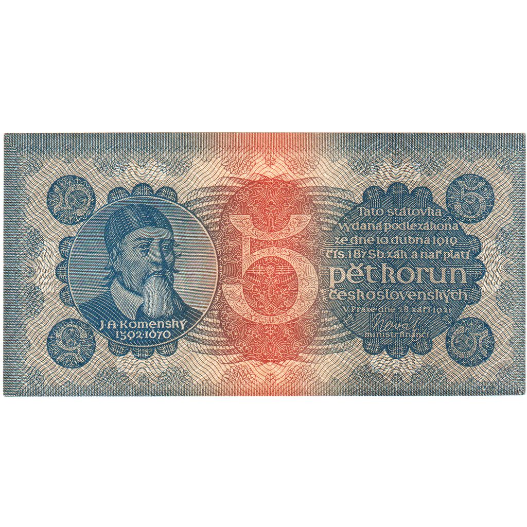Tschechoslowakei, 5 Korun, 1921-09-28, VZ
