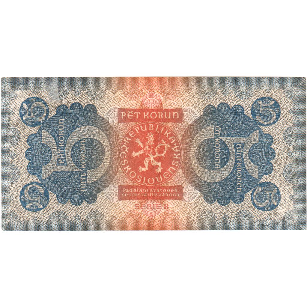 Tschechoslowakei, 5 Korun, 1921-09-28, VZ