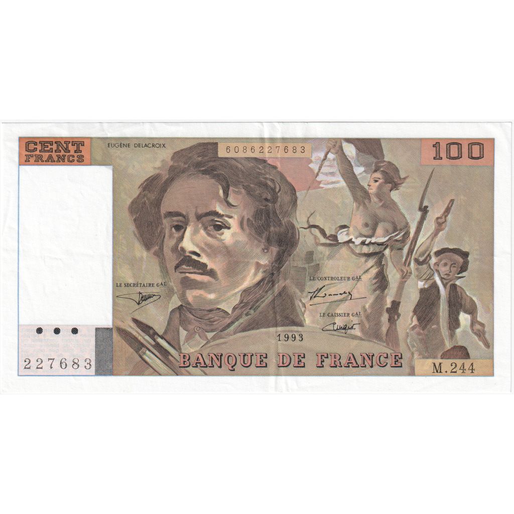 Frankreich, 100 Francs, Delacroix, 1993, M.244, SS+