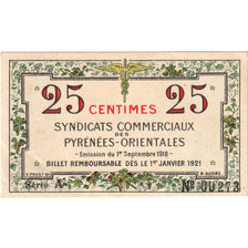 France, Pyrénées Orientales, 25 Centimes, 1921-01-01, Syndicats Commerciaux