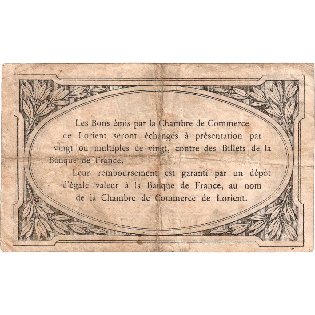 Frankreich, Lorient, 1 Franc, 1915-09-03, Chambre de commerce / Bon de, S